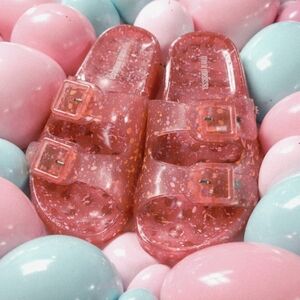 Mini Melissa Pink Slide Sandals Double Buckle Jellies Summer Sweet Scent Youth 1